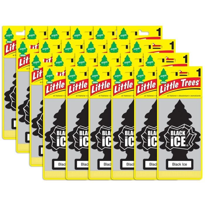 Little Trees Black Ice Air Freshener for Car and Home, 24 pack