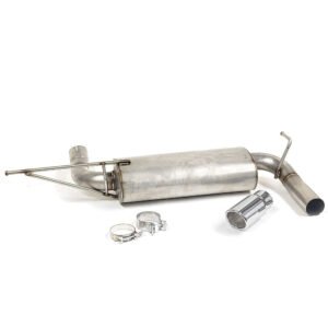 BFC Axleback Exhaust System w/ 3″ OD Polish Chrome Diagonal Rolled Muffler Tip For 07-18 Jeep Wrangler JK 3.6L 3.8L (JK)