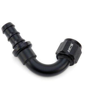 HPS Push-on Hose End to AN Female Fitting [120 Degree] [-10] (Aluminum, Black)