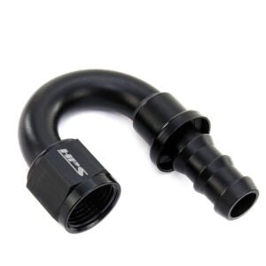 HPS Push-on Hose End to AN Female Fitting [180 Degree] [-6] (Aluminum, Black)