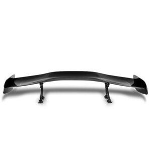 57″ GT Style V1 Black Carbon Fiber Look Adjustable Rake Rear Trunk Spoiler Wing