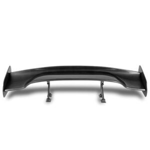 57″ GT Style V3 Black Carbon Fiber Look Adjustable Rake Rear Trunk Spoiler Wing