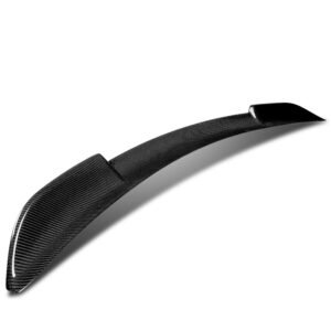 Black Carbon Fiber Rear Trunk Lid Spoiler (H Style) For 15-22 Ford Mustang (Coupe S550)