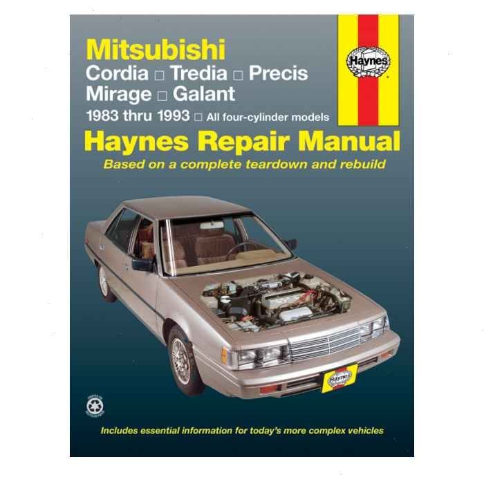Haynes Repair Manual for 1983-1988 Mitsubishi Tredia