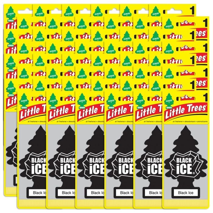 Little Trees Black Ice Air Freshener for Car and Home, 48 pack