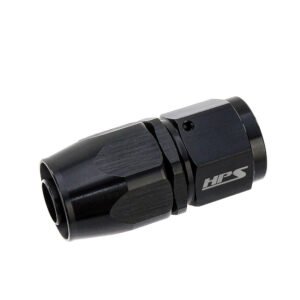 HPS Compression Double Swivel Hose End to AN Female Fitting [Straight] [-8] (Aluminum, Black)