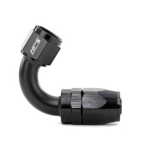 HPS Compression Double Swivel Hose End to AN Female Fitting [120 Degree] [-8] (Aluminum, Black)