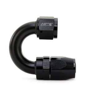 HPS Compression Double Swivel Hose End to AN Female Fitting [180 Degree] [-6] (Aluminum, Black)