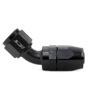 HPS Compression Double Swivel Hose End to AN Female Fitting [45 Degree] [-16] (Aluminum, Black)