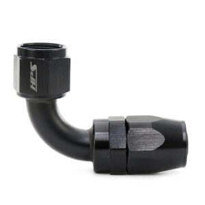 HPS Compression Double Swivel Hose End to AN Female Fitting [90 Degree] [-8] (Aluminum, Black)