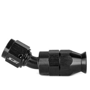 HPS Compression Teflon Hose End to AN Female for Stainless Steel Reinforced PTFE Hose Fitting [30 Degree] [-6] (Aluminum, Black)