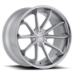 Blaque Diamond BD-23 Gloss Silver w/ Chrome Stainless Steel Lip