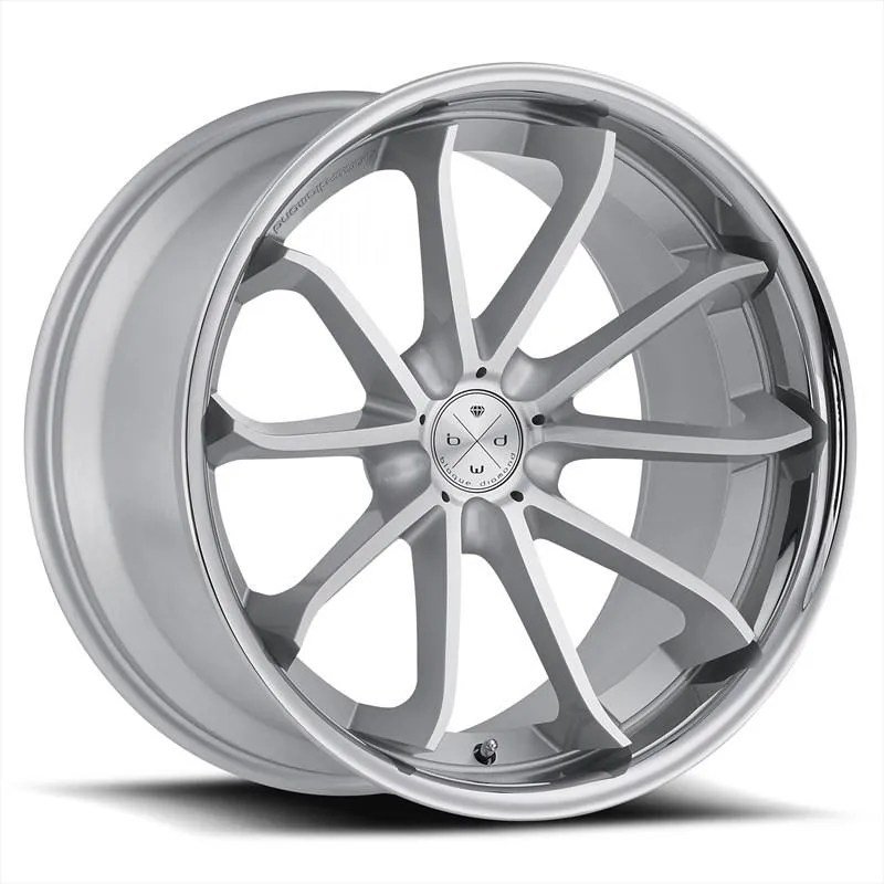 Blaque Diamond BD-23 Gloss Silver w/ Chrome Stainless Steel Lip