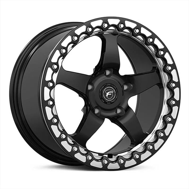 Forgestar D5 DragPack Gloss Black w/ Machined Lip (Beadlock)