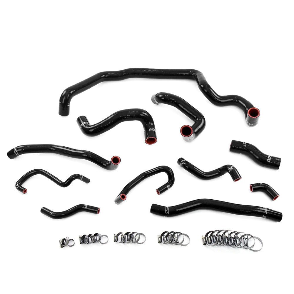 HPS Black Silicone Radiator, Heater, Water Pump, And Expansion Tank Coolant Hose Kit For 07-12 Cooper 1.6L Turbo N14 M