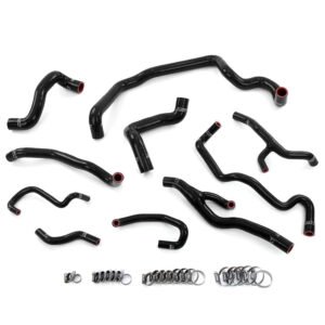 HPS Black Silicone Radiator, Heater, Water Pump, And Expansion Tank Coolant Hose Kit For 11-15 Cooper 1.6L Turbo N18 AT