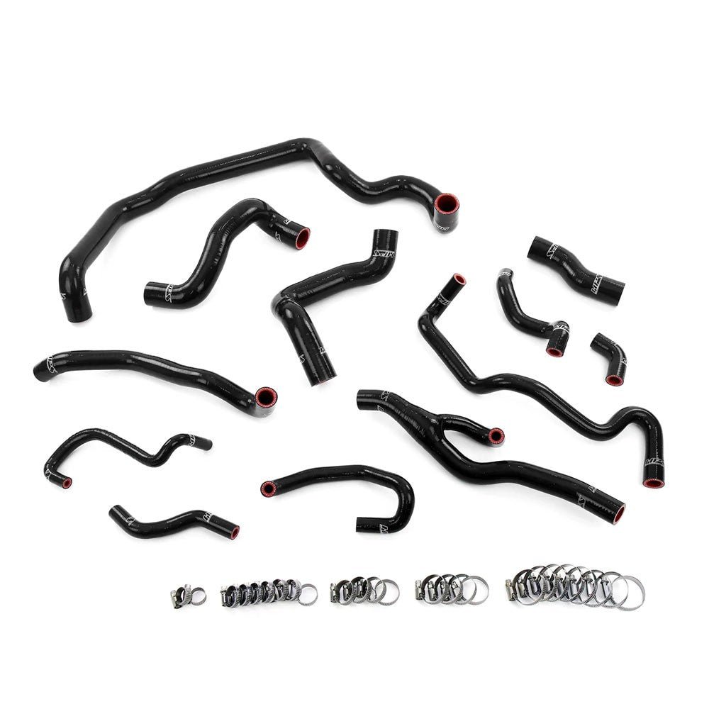 HPS Black Silicone Radiator, Heater, Water Pump, And Expansion Tank Coolant Hose Kit For 07-10 Cooper 1.6L Turbo N14 AT