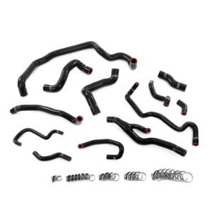 HPS Black Silicone Radiator, Heater, Water Pump, And Expansion Tank Coolant Hose Kit For 07-10 Cooper 1.6L Turbo N14 AT