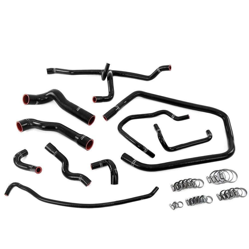 HPS Black Silicone Radiator+Heater+Throttle Body Coolant+Expansion Tank Coolant Hose Kit For 92-95 BMW 325i 325is 2.5L