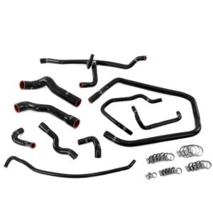 HPS Black Silicone Radiator+Heater+Throttle Body Coolant+Expansion Tank Coolant Hose Kit For 92-95 BMW 325i 325is 2.5L M50 E36