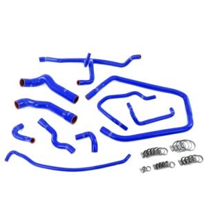 HPS Blue Silicone Radiator+Heater+Throttle Body Coolant+Expansion Tank Coolant Hose Kit For 92-95 BMW 325i 325is 2.5L M50 E36
