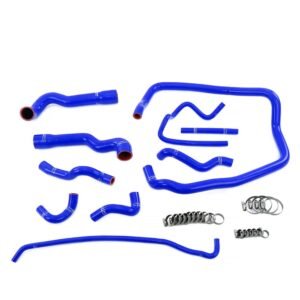 HPS Blue Silicone Radiator+Heater+Throttle Body Coolant+Expansion Tank Coolant Hose Kit For 98-99 BMW 323 2.5L/96-99 BMW 328 2.8L M52 E36