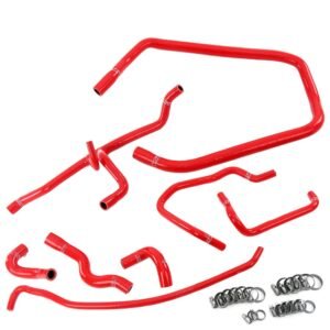 HPS Red Silicone Heater+Throttle Body Coolant+Expansion Tank Coolant Hose Kit For 92-95 BMW 325i 325is 2.5L M50 E36