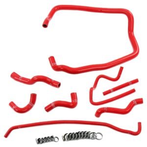 HPS Red Silicone Heater+Throttle Body Coolant+Expansion Tank Coolant Hose Kit For 98-99 BMW 323 2.5L/96-99 BMW 328 2.8L M52 E36