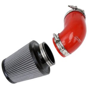 HPS Red 4-Ply Silicone Shortram Air Intake Kit For 09-11 Hyundai Genesis Sedan 3.8L V6