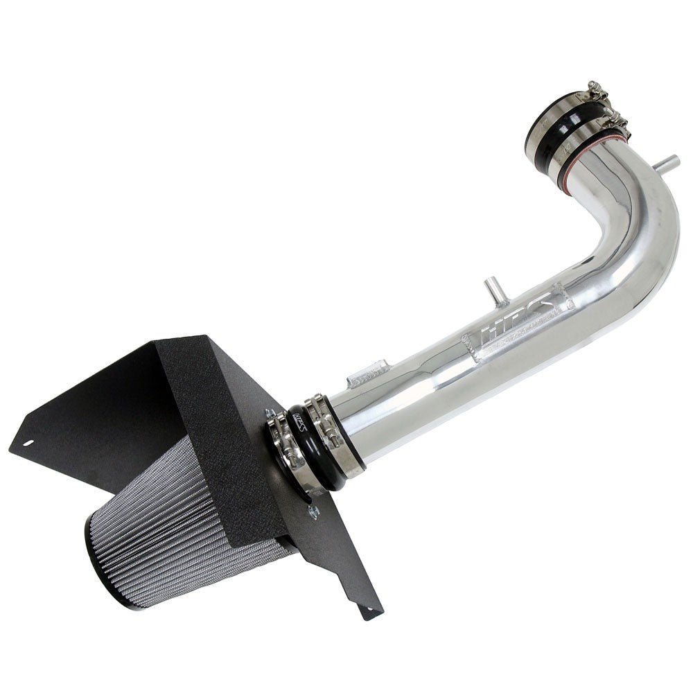 HPS Polish Shortram Air Intake + Heat Shield For 14-18 Chevrolet Silverado GMC Sierra 1500/18-20 Yukon 6.2L V8