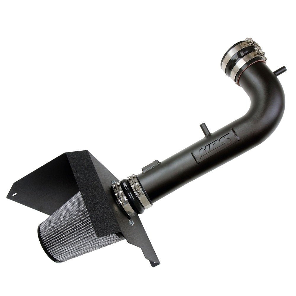 HPS Black Shortram Air Intake + Heat Shield For 14-18 Chevrolet Silverado GMC Sierra 1500/18-20 Yukon 6.2L V8