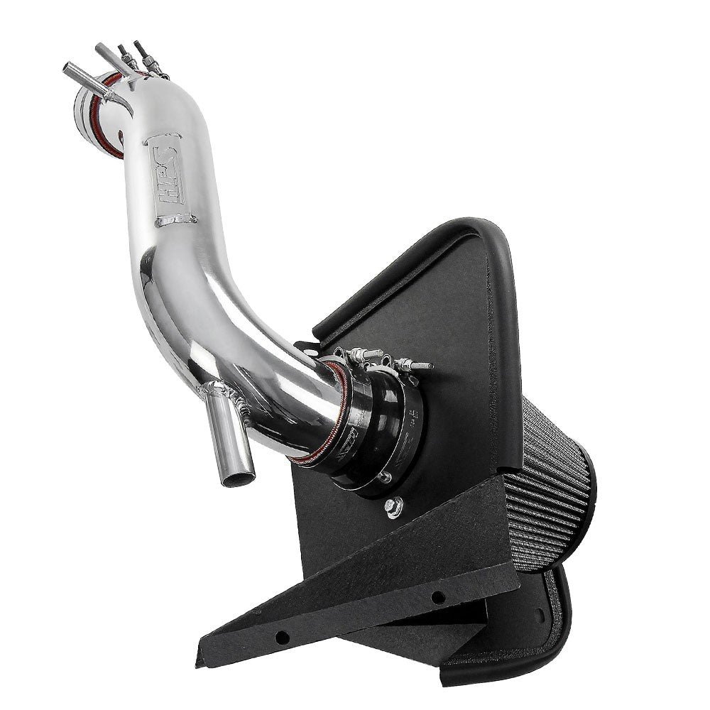 HPS Polish Aluminum Shortram Air Intake Kit w/Heat Shield For 19-22 Hyundai Veloster N 2.0L Turbo (JS)