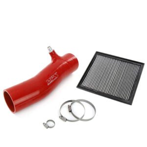 HPS Red Silicone Air Intake And Drop-In Panel Air Filter For 16-23 Tacoma 3.5L V6 N300 equipped with Standard air intake