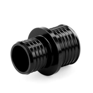 HPS Black 6061 Billet Aluminum Hose Joiner Union Connector (1″ reduced to 1-1/4″) 2″ Length