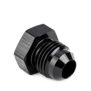 HPS AN Male Flare Plug AN Fitting [Straight] [-10] [Seal: AN Male 37 Degree Flare] (Aluminum, Black)