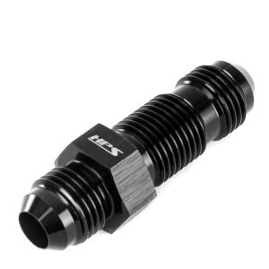 HPS AN Male to Male Bulkhead Adapter Fitting [Straight] [-10] (Aluminum, Black)