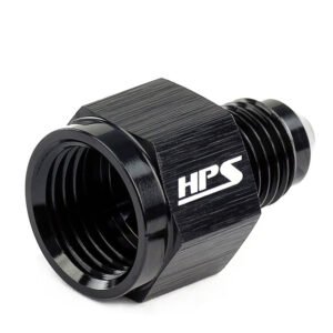 HPS AN Female to Male Flare Adapter (Reducer) Fitting [Straight] [AN -12 to -10] (Aluminum, Black)