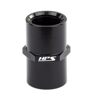 HPS NPT Female to Female Adapter Fitting [Straight] [1/4 NPT] (Aluminum, Black)
