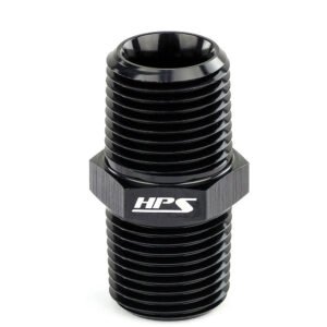 HPS NPT Male to Male Union Adapter Fitting [Straight] [1/4 NPT] (Aluminum, Black)