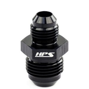HPS AN Male to Male Union Adapter (Reducer) Fitting [Straight] [AN -8 to -6] (Aluminum, Black)