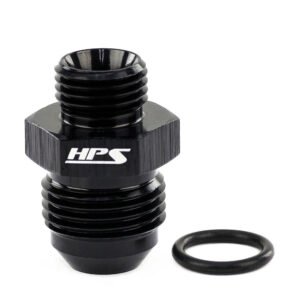 HPS AN Male to ORB Adapter Fitting [Straight] [AN -8 to -12 ORB] (Aluminum, Black)