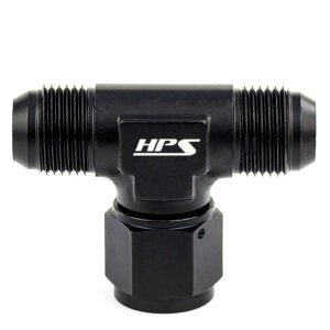 HPS AN 3-Way Tee Adapter (Tee with female on side) Fitting [Tee] [AN -8] (Aluminum, Black)