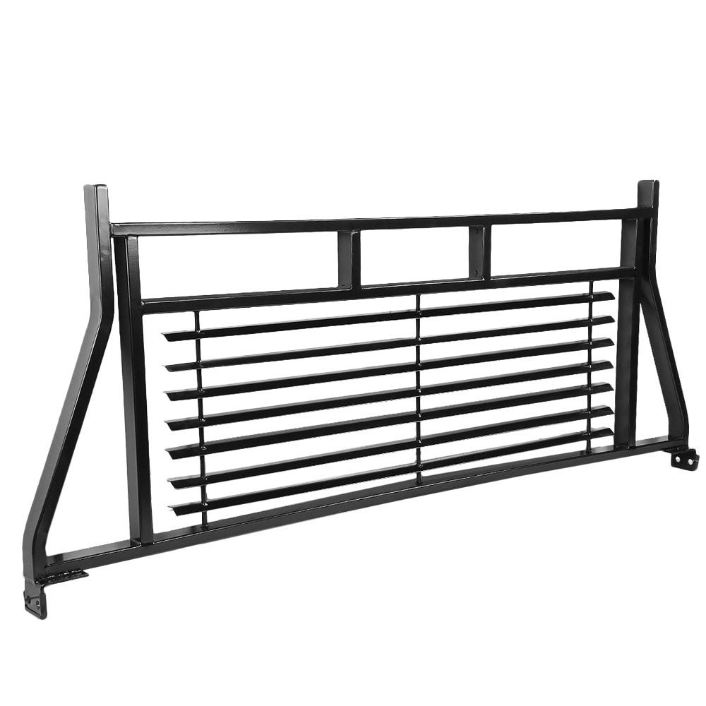 Black Pickup Bed Louvered Window Guard Headache Rack For 99-17 F-250/350/450 SD