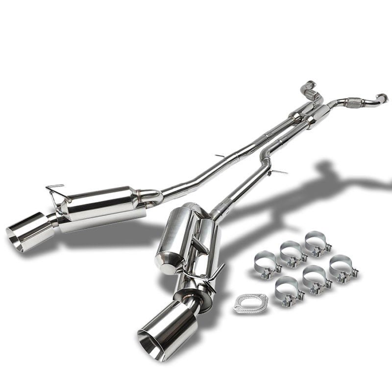 Catback Exhaust System 4.5″ Dual Roll Slant Muffler Tip For 09-19 Nissan 370Z Z34 3.7L V6 DOHC