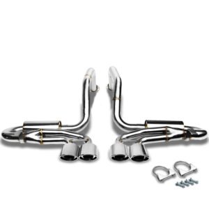 Catback Exhaust System 4.25″ x 3″ Quad Oval Muffler Tip For 97-04 Chevrolet Corvette C5 5.7L V8