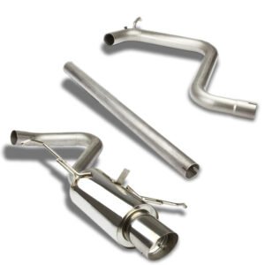 Catback Exhaust System 4″ Round Slant Muffler Tip with Silencer For 01-06 Chrysler PT Cruiser 2.4L DOHC