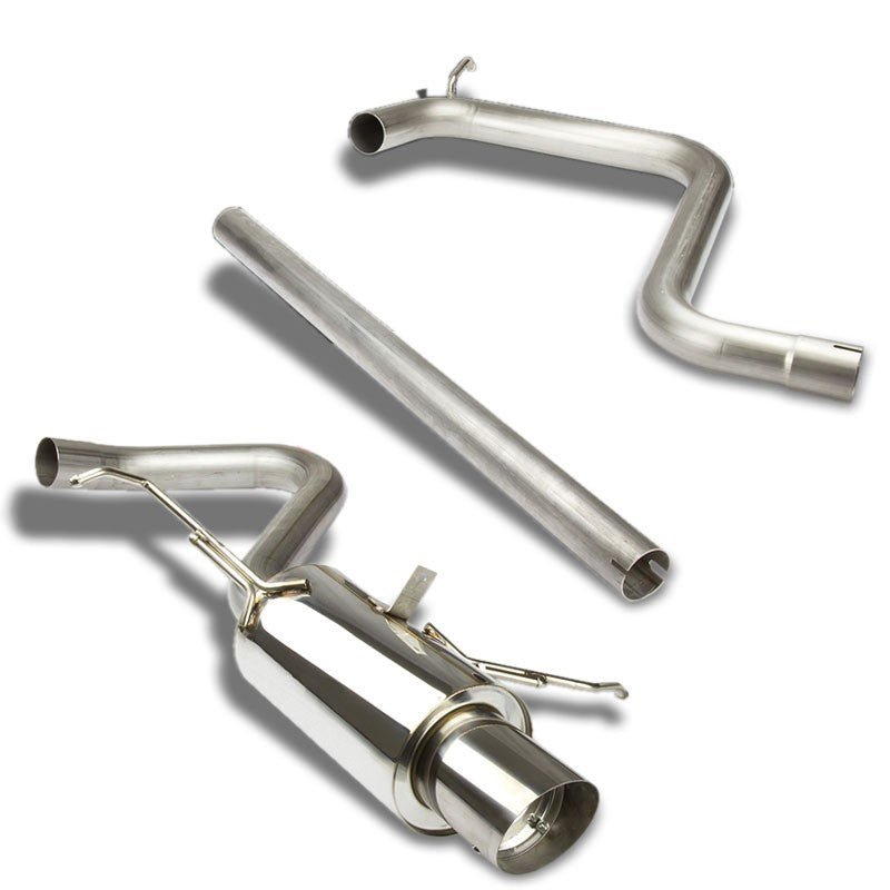 Catback Exhaust System 4″ Round Slant Muffler Tip with Silencer For 01-06 Chrysler PT Cruiser 2.4L DOHC