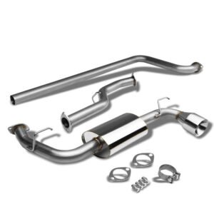 Catback Exhaust System 4.75″ Round Roll Muffler Tip For 00-05 Dodge Neon 2.0L SOHC