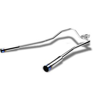 Catback Exhaust System T2 3.5″ Round Slant Burnt Muffler Tip For 04-08 Ford F-150 Extended/Crew Cab 4.6L/5.4L V8 SOHC