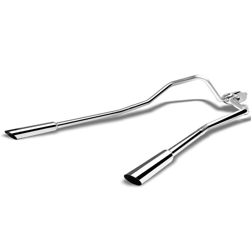 Catback Exhaust System T2 3.5″ Round Slant Muffler Tip For 04-08 Ford F-150 Extended/Crew Cab 4.6L/5.4L V8 SOHC